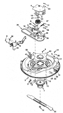 Spindle-Deck-V-Belt Diagram and Parts List for  Craftsman Lawn Mower