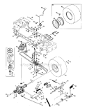 Transmission Diagram and Parts List for  Craftsman Lawn Tractor