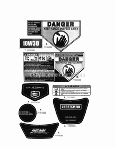 Page A Diagram and Parts List for  Craftsman Lawn Mower