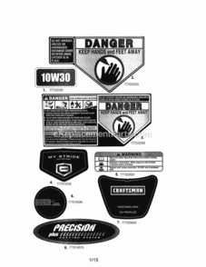 Page A Diagram and Parts List for  Craftsman Lawn Mower