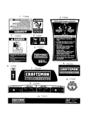 Decals Diagram and Parts List for  Craftsman