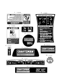 Decals Diagram and Parts List for  Craftsman Snow Blower