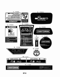 Page A Diagram and Parts List for  Craftsman Snow Blower