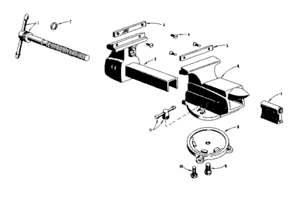 Unit Parts Diagram and Parts List for  Craftsman Vise