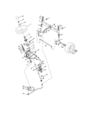 Steering Diagram and Parts List for  Craftsman Lawn Tractor