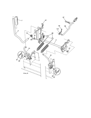 Lift Assembly Diagram and Parts List for  Craftsman Lawn Tractor