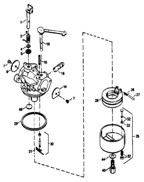 Replacement Parts Diagram and Parts List for  Craftsman Lawn Mower