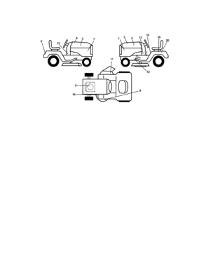 Decals Diagram and Parts List for  Craftsman Lawn Tractor