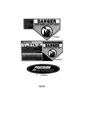 Decals Diagram and Parts List for  Craftsman Lawn Mower