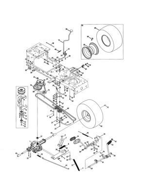 Transmission/wheel Assembly Diagram and Parts List for  Craftsman Lawn Tractor