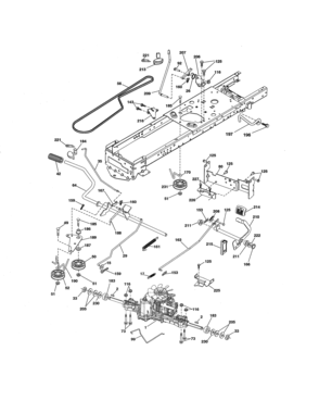 Ground Drive Diagram and Parts List for  Craftsman Lawn Tractor