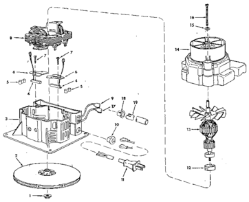 Motor - 816652-1 Diagram and Parts List for  Craftsman Utility Vacuum