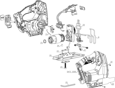 Diagram Diagram and Parts List for Type 1 Craftsman Jig Saw