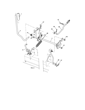 Lift Assembly Diagram and Parts List for  Craftsman Lawn Tractor