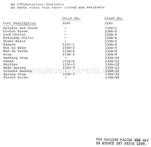 Page A Diagram and Parts List for  Craftsman Electric Drill