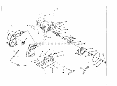 Base And Blade Assembly Diagram and Parts List for  Craftsman Circular Saw