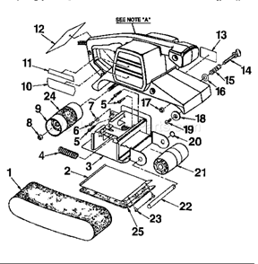 Platen Assembly Diagram and Parts List for  Craftsman Belt or Drum Sander