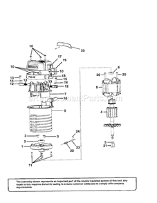 Motor/Housing-315.175341 Diagram and Parts List for  Craftsman Router