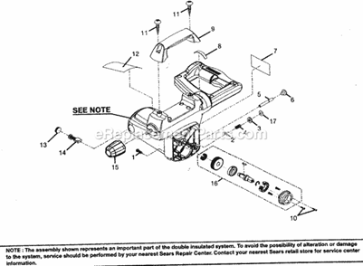 Arm Assy Diagram and Parts List for  Craftsman Miter Saw