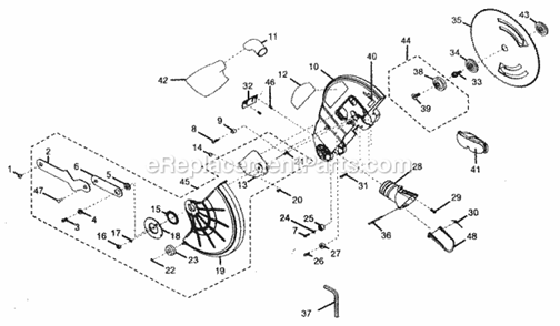 Blade Assy Diagram and Parts List for  Craftsman Miter Saw