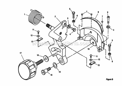 Page B Diagram and Parts List for  Craftsman Miter Saw