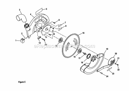 Figure C Diagram and Parts List for  Craftsman Miter Saw