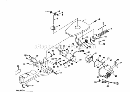 Page B Diagram and Parts List for  Craftsman Scroll Saw