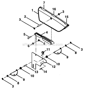 Blade Guard Assy Diagram and Parts List for  Craftsman Table Saw