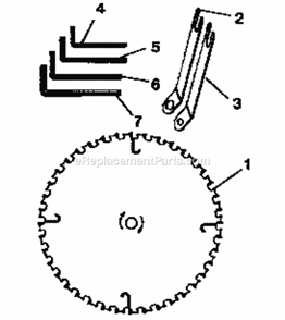 Saw Blade Diagram and Parts List for  Craftsman Table Saw
