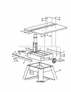 Leg Stand/Handwheel Diagram and Parts List for  Craftsman Chop Saw