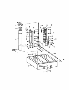 Base/Bevel Gear Diagram and Parts List for  Craftsman Chop Saw