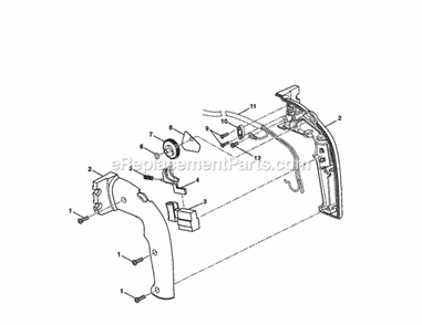 Handle/Cam Lever Diagram and Parts List for  Craftsman Chop Saw