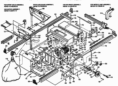 Part Location Diagram of A181012002 Ryobi Accessory Table Asm Bt3100