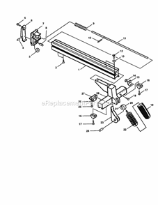 Rip Fence Assembly Diagram and Parts List for  Craftsman Table Saw