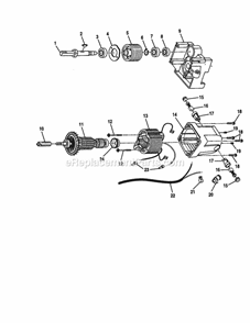 Motor Diagram and Parts List for  Craftsman Table Saw