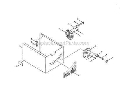 Figure G Diagram and Parts List for  Craftsman Table Saw