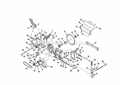 Figure I Diagram and Parts List for  Craftsman Table Saw