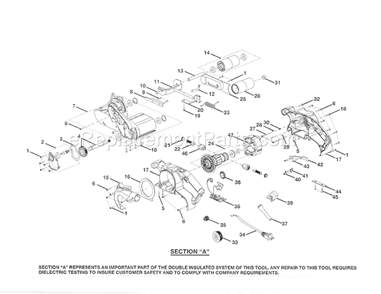 Motor / Field Diagram and Parts List for  Craftsman Belt or Drum Sander