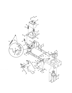 Frame/battery Diagram and Parts List for  Craftsman Lawn Tractor