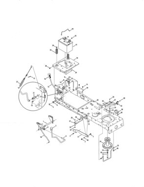 Battery/frame Diagram and Parts List for  Craftsman Lawn Tractor