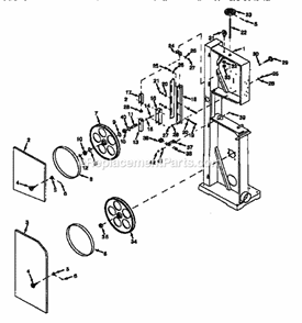 Front Diagram and Parts List for  Craftsman Band Saw