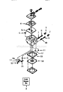 Carburetor Assembly Diagram and Parts List for  Craftsman Chainsaw