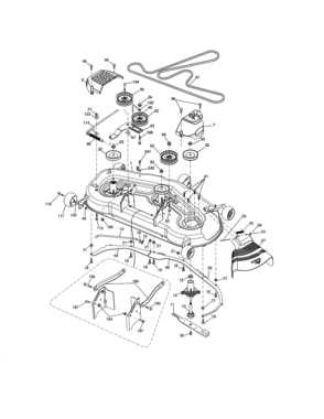 Mower Deck Diagram and Parts List for  Craftsman Lawn Tractor