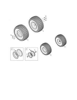 Wheels Diagram and Parts List for  Craftsman Lawn Tractor