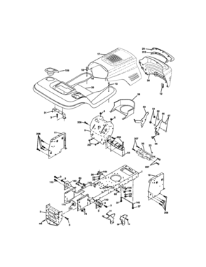 Chassis And Enclosures Diagram and Parts List for  Craftsman Lawn Tractor