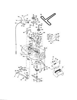 Mower Deck Diagram and Parts List for  Craftsman Lawn Tractor