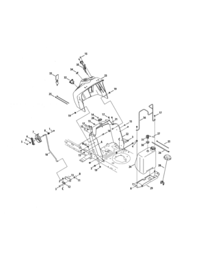 Upper Dash Panel/fuel Tank Diagram and Parts List for  Craftsman Lawn Tractor