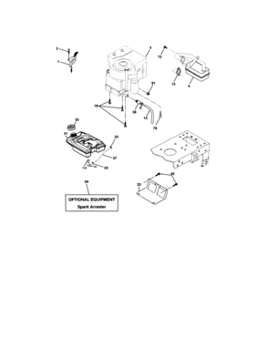 Engine Diagram and Parts List for  Craftsman Lawn Tractor