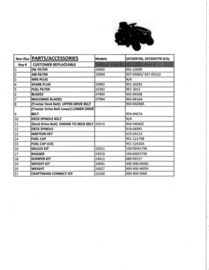 Part Location Diagram of 937-05122 MTD Air Filter