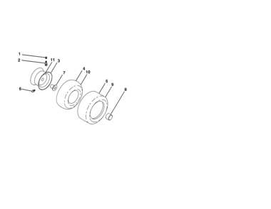 Wheels & Tires Diagram and Parts List for  Craftsman Lawn Tractor